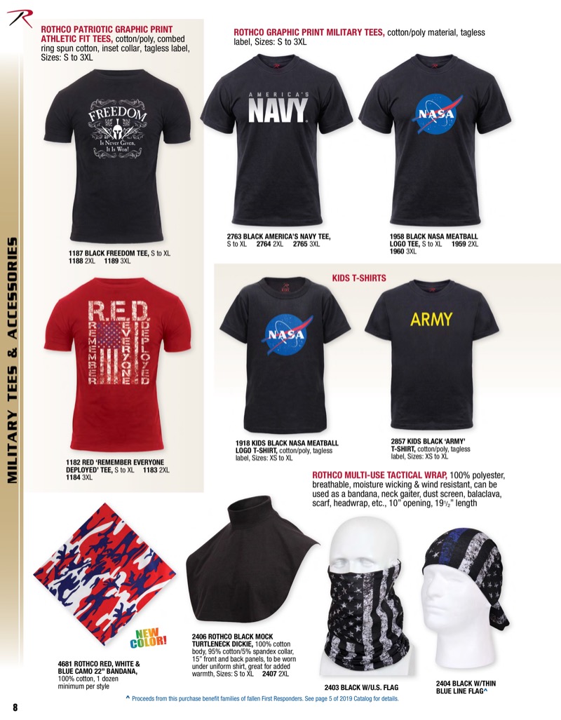 Rothco NASA Meatball Logo T-Shirt Black Tee with Red/White/Blue NASA Logo
